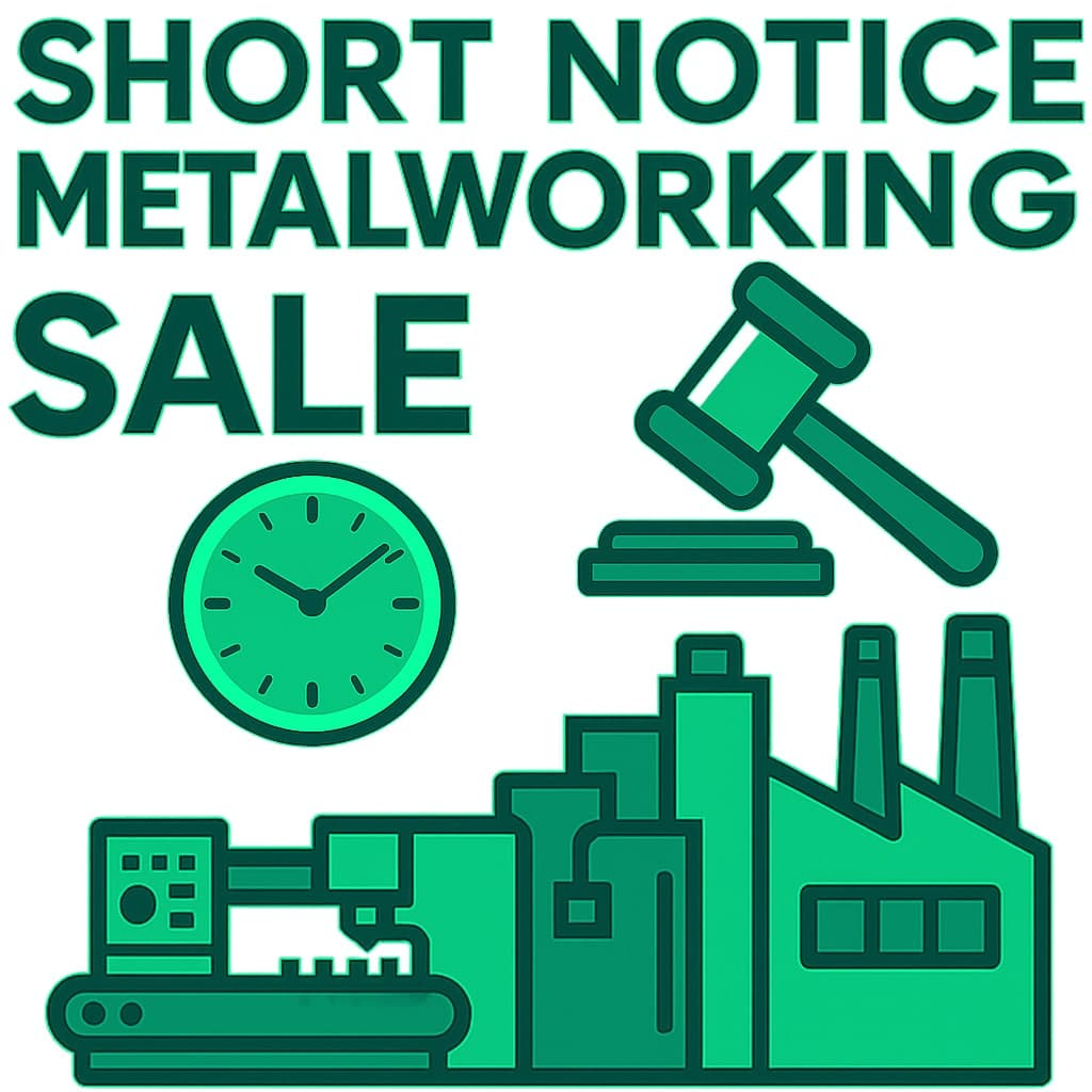 SHORT Notice: Metalworking Equipment Auction Sale